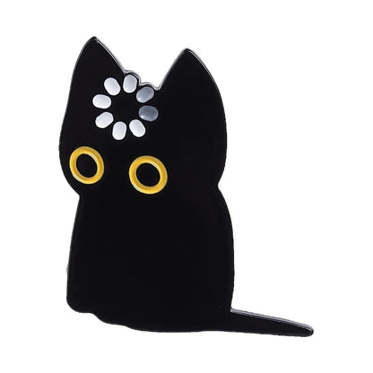 Black Cat Void Loading Enamel Pins Cartoon Kitten Memes Brooch Lapel Badges Fun Animals Jewelry Gift for Friends