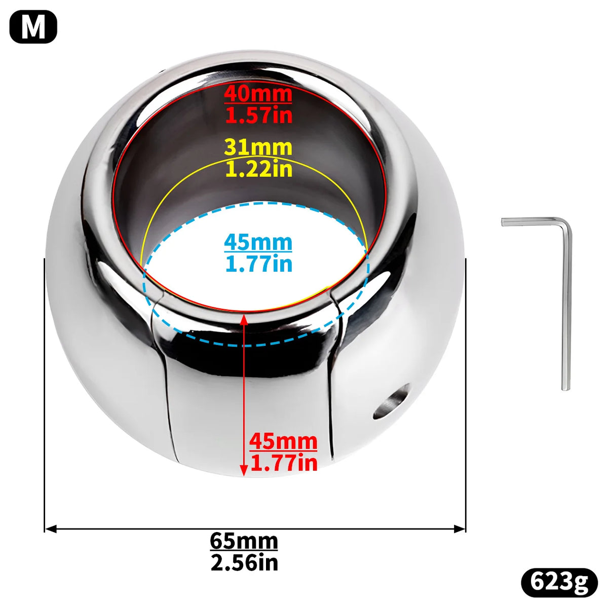 FRRK Weight Scrotal Ring Stainless Steel Ball Stretcher Metal Lock Ring Male Bondage Adult Intimate Personal Restraint Wear Toy