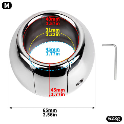 FRRK Weight Scrotal Ring Stainless Steel Ball Stretcher Metal Lock Ring Male Bondage Adult Intimate Personal Restraint Wear Toy