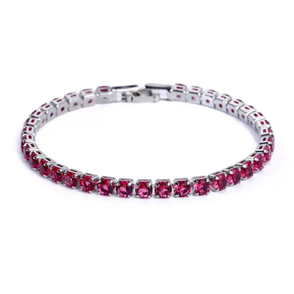 MxGxFam ( 19 cm 17 cm x 4 mm ) Promotion Gold Plated 18 k Multiple Colors Powder Zirconia Bracelet For Women Fashion Jewelry