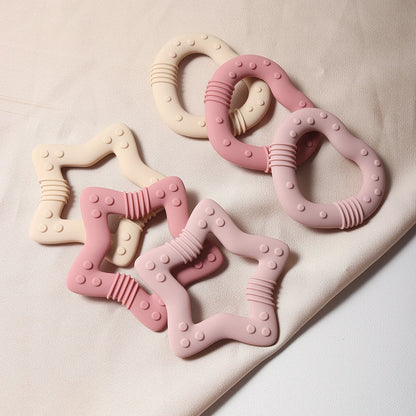 Food Grade Silicone Heart Teether New Baby Teething Toy Silicone Teether for Infant Relief Comfortable Chew Toy