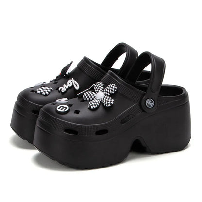 Women Chunky Platform Sandals 2024 Summer Soft Thick Sole Diy Clogs Garden Shoes Woman Closed Toe Non-Slip Beach Slides Sandals