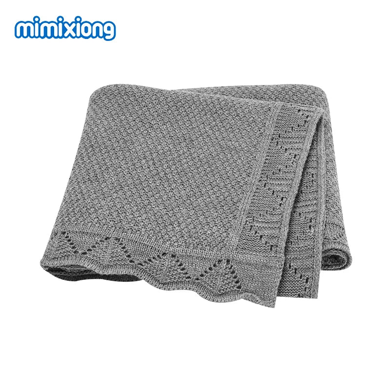 Super Soft Baby Blankets Swaddle Wrap 100*80cm Knit Pure Color Newborn Sleeping Covers for Stroller Bassinet Comfort All Seasons