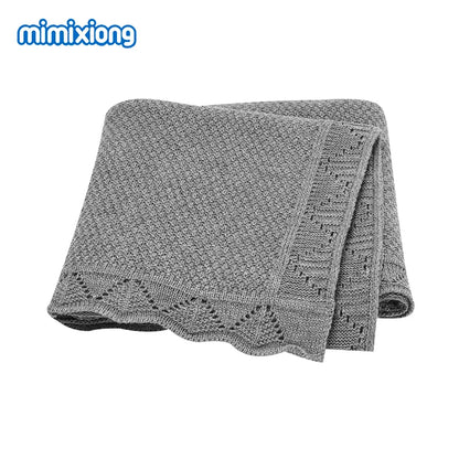 Super Soft Baby Blankets Swaddle Wrap 100*80cm Knit Pure Color Newborn Sleeping Covers for Stroller Bassinet Comfort All Seasons