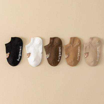 5/10Pairs Baby Non-Slip Socks for 0-5Y Toddler Socks Cute Anti-Skid Silicone Dot Sole for Boys and Girls
