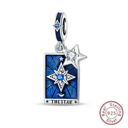 NEW 925 Sterling Silver Fashion Tarot Pendants Mysterious Spirit Snake Skull Rose Charms Beads Fit Qikaola Bracelets DIY Jewelry