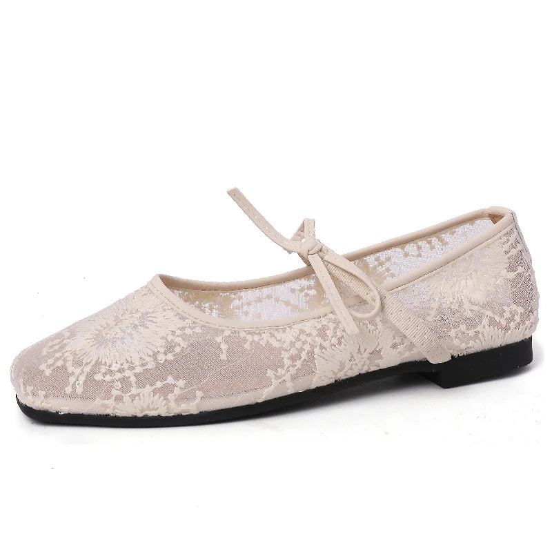 Breathable Women Mary Jane Flats Shoes Fashion Butterfly-knot Shoes Laides Soft Sole Comfort Street Style Shoes