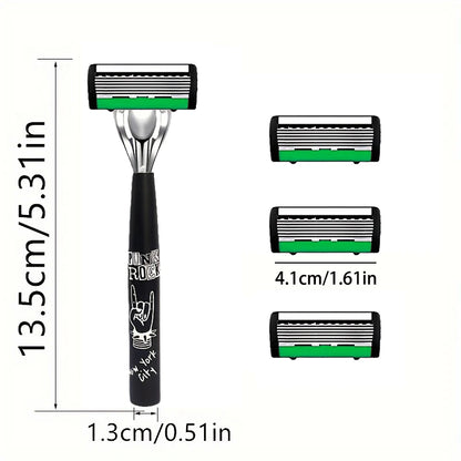 6-Layer Safety Razor Stainless Steel Progressive Blade Easy to Shave Men's Shaving and Women's Hair Removal Shaving Tools