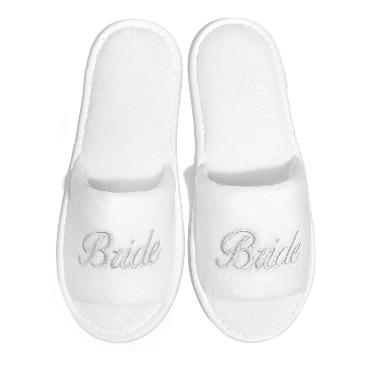 Bride & Bridesmaid, Wedding Party Guests Home Slip On Shoes Bridal Party Slippers Open-toe With Golden, Mint Green and Pink