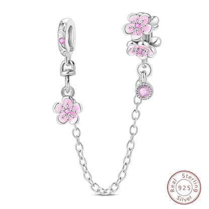 Spring Day 925 Sterling Silver Sunflower Azalea Peony Butterfly Flower Charms Beads Fit 3mm Bracelets DIY Fine Jewelry Making