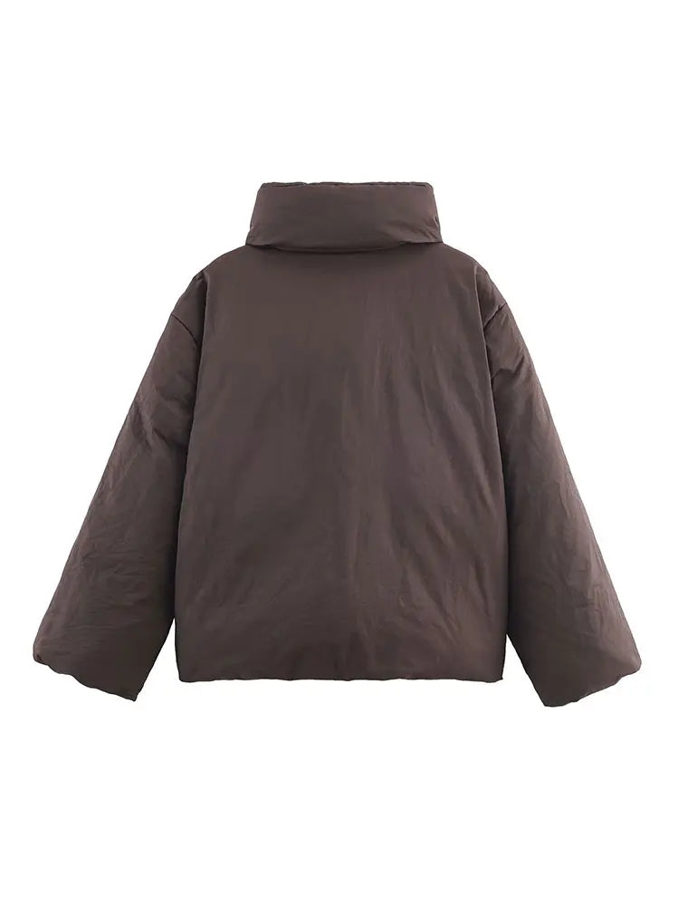 Nlzgmsj 2025 Winter Vintage Loose Women Jacket Lace-Up Stand Collar Long Sleeve Casual Street warm Parka Outerwear Y2k