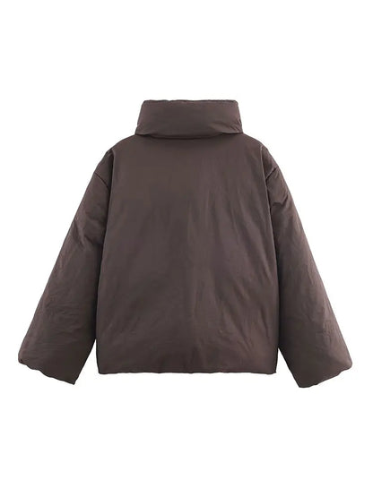 Nlzgmsj 2025 Winter Vintage Loose Women Jacket Lace-Up Stand Collar Long Sleeve Casual Street warm Parka Outerwear Y2k