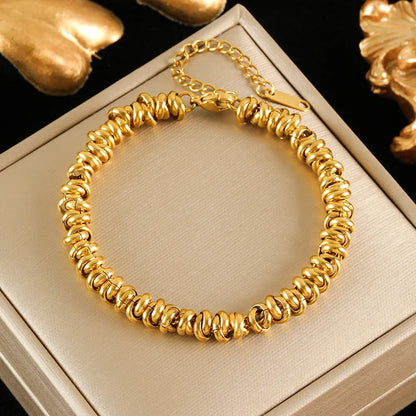 EILIECK 316L Stainless Steel Metal 2-Color Chain Necklace Bracelet Set For Women Fashion Punk Collar Waterproof Jewelry New Gift