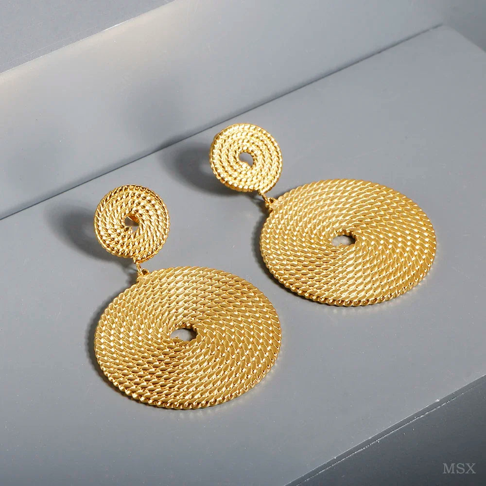 Stainless Steel Exaggerated Large Waterproof Hoop Earrings