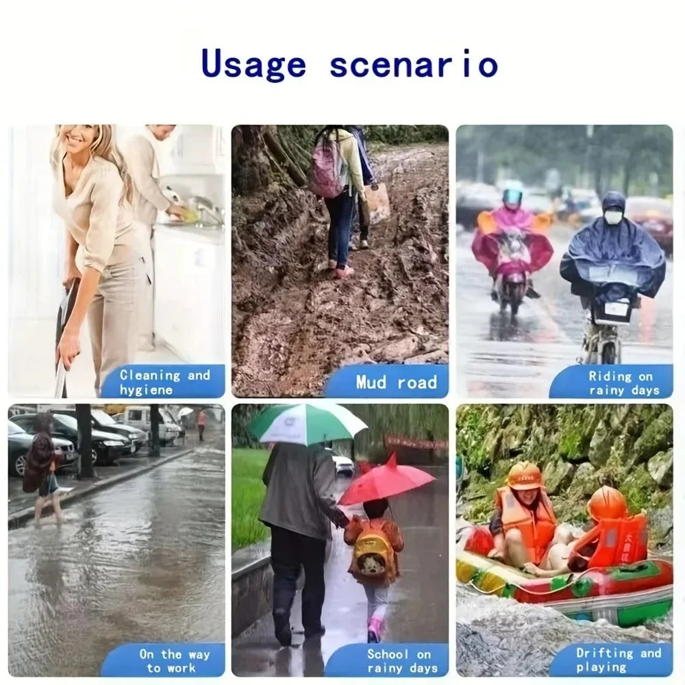 KKJOY 10Pcs Disposable Rain Shoe Covers Transparent Non Slip Waterproof Protectors Uses for Outdoor Wet Weather