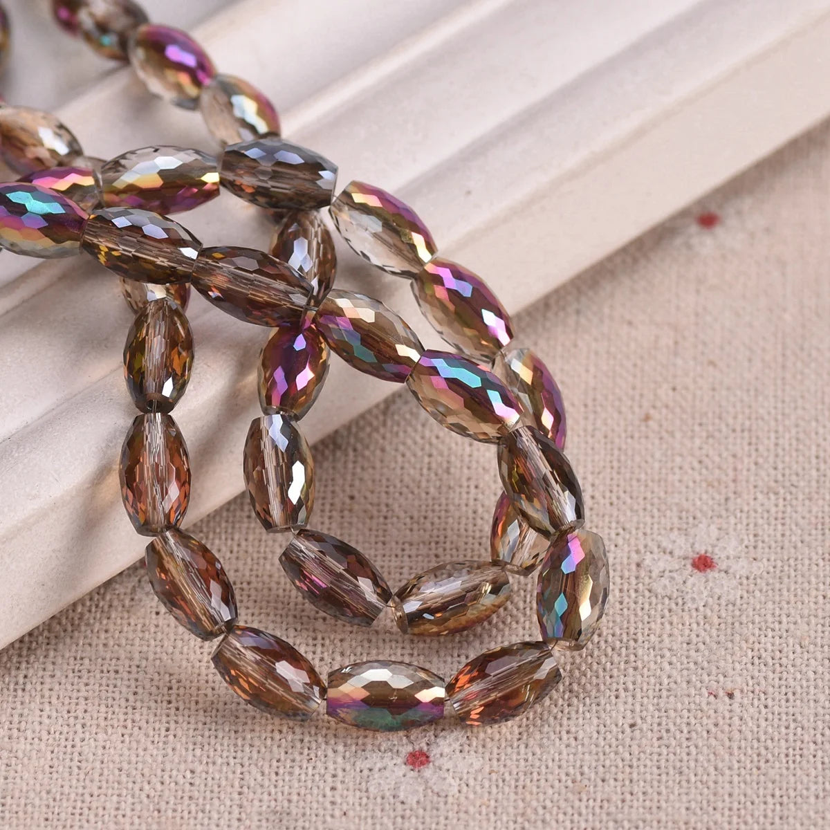 10pcs 12x8mm Oval Cylinder Faceted Cut Crystal Glass Loose Crafts Beads for Jewelry Making DIY