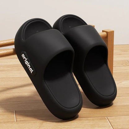 2025 Summer New Thick Platform Pillow Slippers Women Soft Sole Eva Cloud Slippers Woman Letter Print Non Slip Indoor House Shoes
