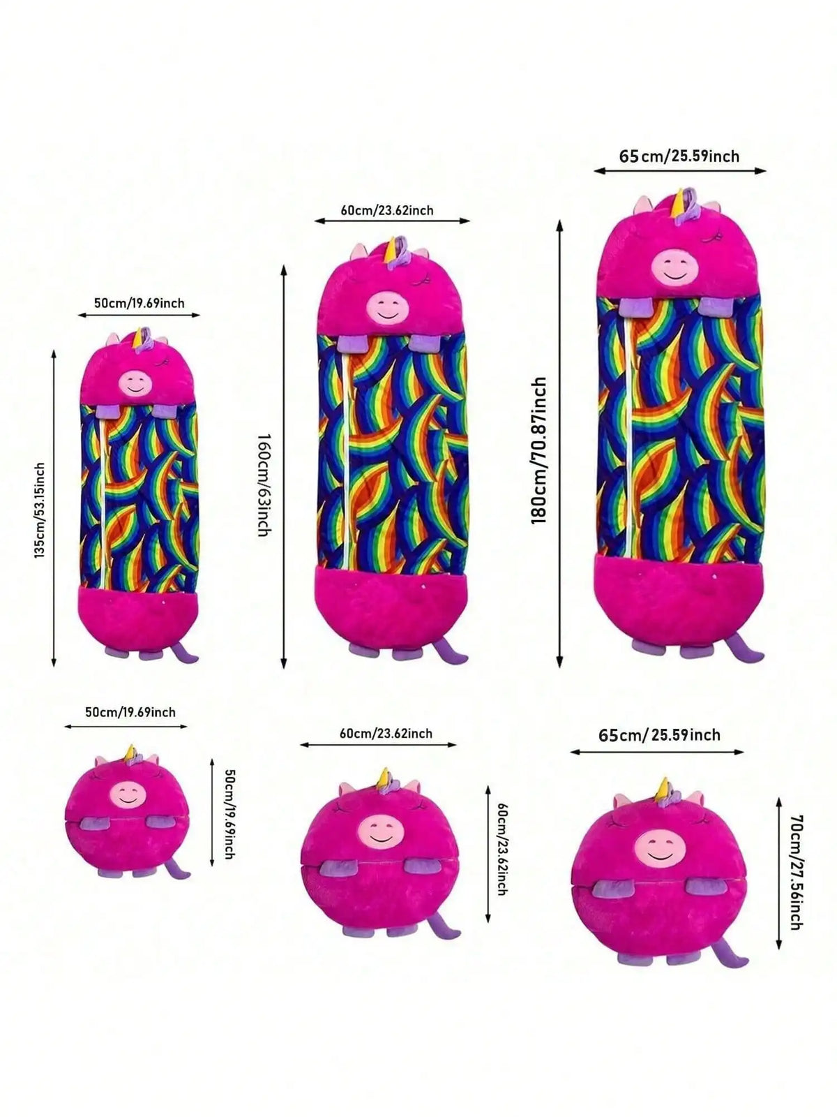 Cartoon Kids Sleepsacks Plush Sleeping Bag with Pillow for Boys & Girls Baby Animal Sleep Sack with Doll Pillow for Birthday