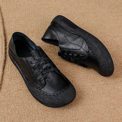 Lace Up Genuine Leather Shoes New Women's Soft Moccasins Woman Convertible Wide Fit Loafers Mom Oxfords Flats Ladies Flat Shoes