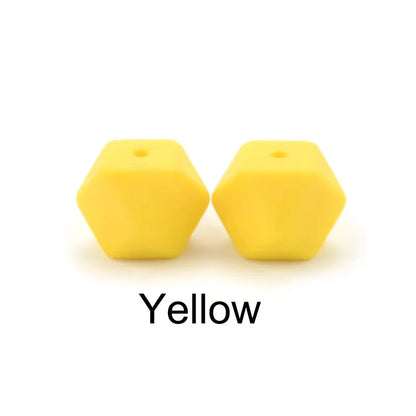 LOFCA 10pcs 14mm/ 17mm Hexagon Silicone Beads  For Jewelry Making Bulk DIY Necklace Pacifier Chain  Popular Jewelry Accessories