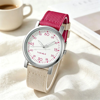 Women Quartz Watch Nylon Strap Simple Analog Wristwatch Ladies Watches