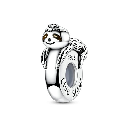 Original 925 Sterling Silver Clip Charm Inlaid Zircon Cat Butterfly Charm Silicone Spacer Beads For Women Bracelet DIY Jewelry
