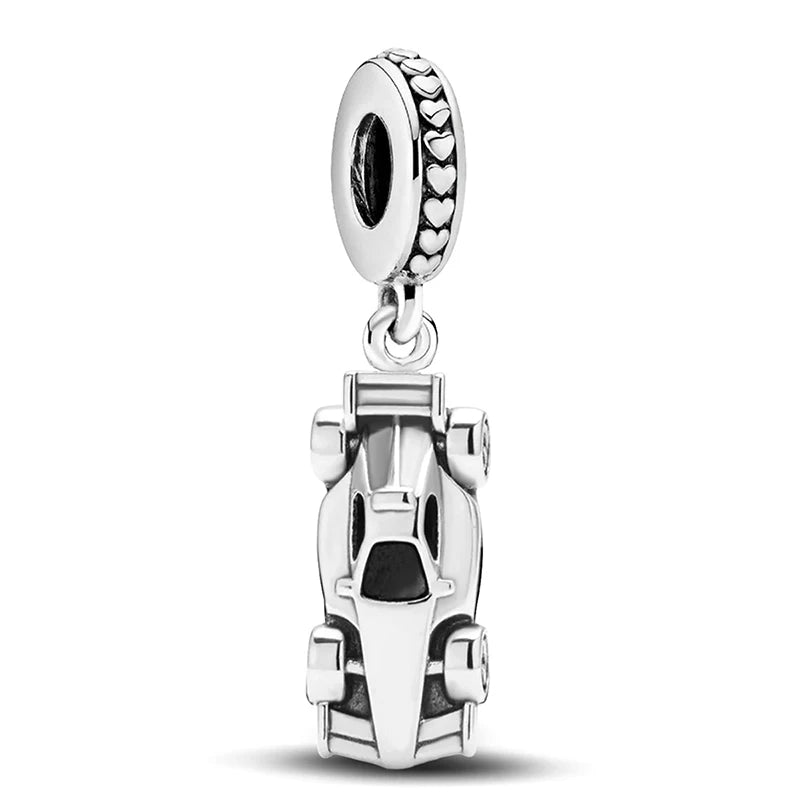 925 Sterling Silver Cute Crown Ship Bus Motorcycle Jeep Charms Bead Fit Diy Bracelet Bangle Making Gift Of High Quality Jewelry