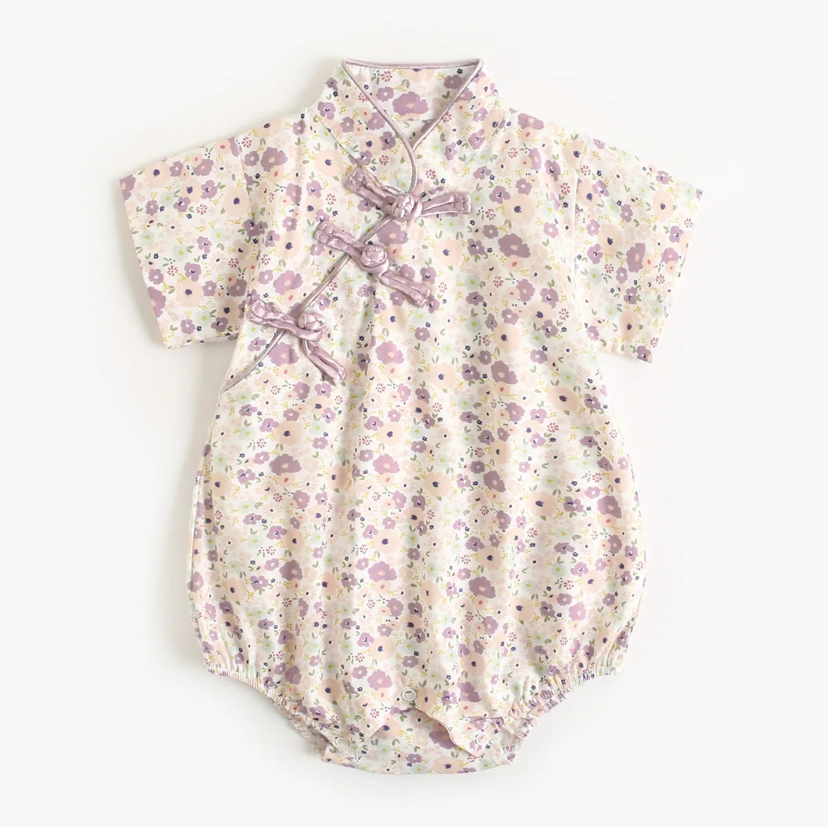 0-18M Summer Baby Girl Boys Clothing  Rompers Jumpsuit Short-sleeved Floral Print  Cute Soft Newborn Infant Baby Kimono Playwear