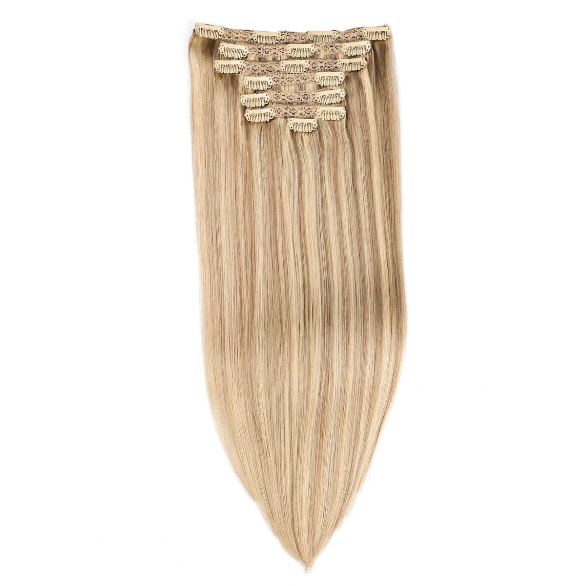 Natural Black Straight Human Hair Extensions Set of 7 PU Clip-In Invisible Wefts 116g Lightweight for Women Hairdressing