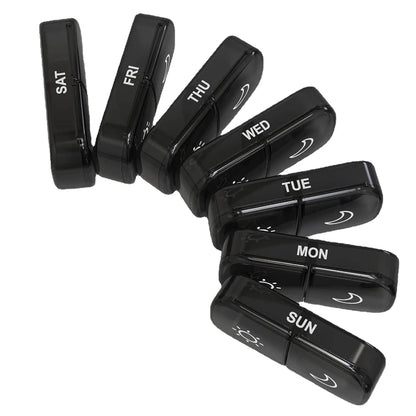 Weekly Pill Organizer 2 Times a Day, 7 Day AM PM Pill Box, Portable Detachable Medicine Container for Vitamins
