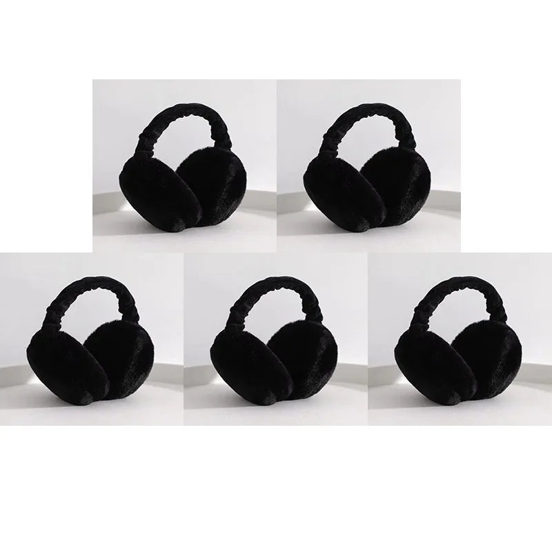 1/4/5pcs Soft Plush Ear Warmer Winter Warm for Women Men Fashion Solid Color Earflap Outdoor Cold Protection EarMuffs Ear Cover