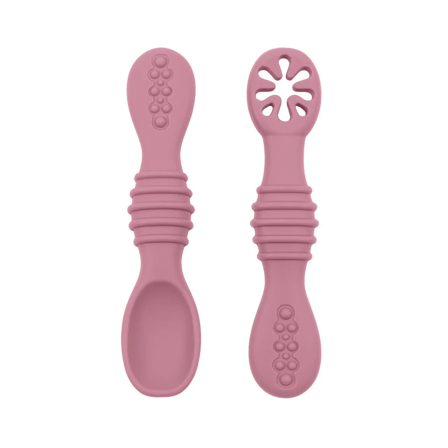 Baby Spoon Fork Set Food Grade Silicone Sticky Spoon Children Cutlery Training Spoon Feeding Tableware Soft Kitchen Accessories