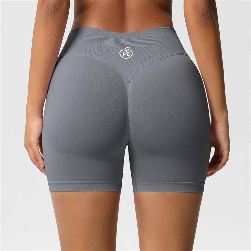Women Bum Three Waist Sections Sports Shaping Shorts Seamless Sports Shorts For Women Cycling Jogging Fitness High Waist Push Up