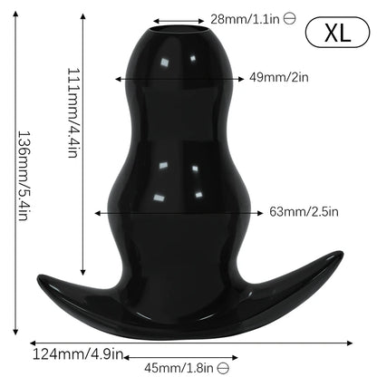 Hollow Speculum Peeking Anal Beads Butt Plug with Stopper Expander Tunnel Transparent Anus Dilation Adult Women Men Gay