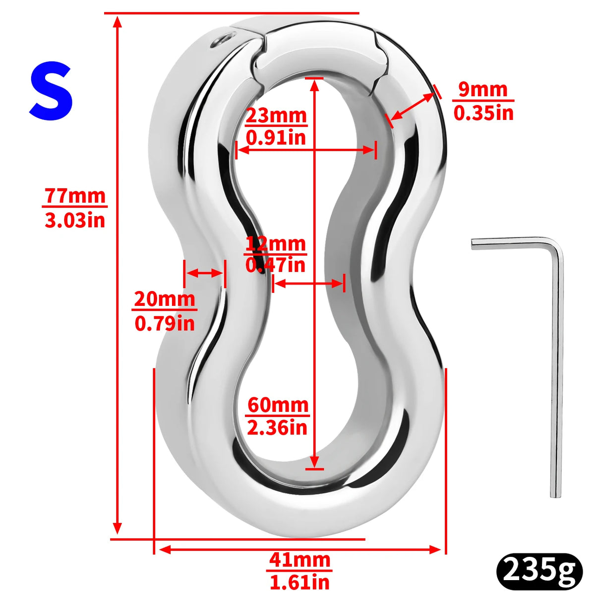 FRRK Weight Scrotal Ring Stainless Steel Ball Stretcher Metal Lock Ring Male Bondage Adult Intimate Personal Restraint Wear Toy