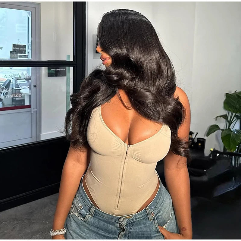 Sexy Slim Corset Women's Bodysuit V-neck Zipper Sleeveless Backless Romper Female 2026 Spring Summer Lady Chic Bustier Nighty