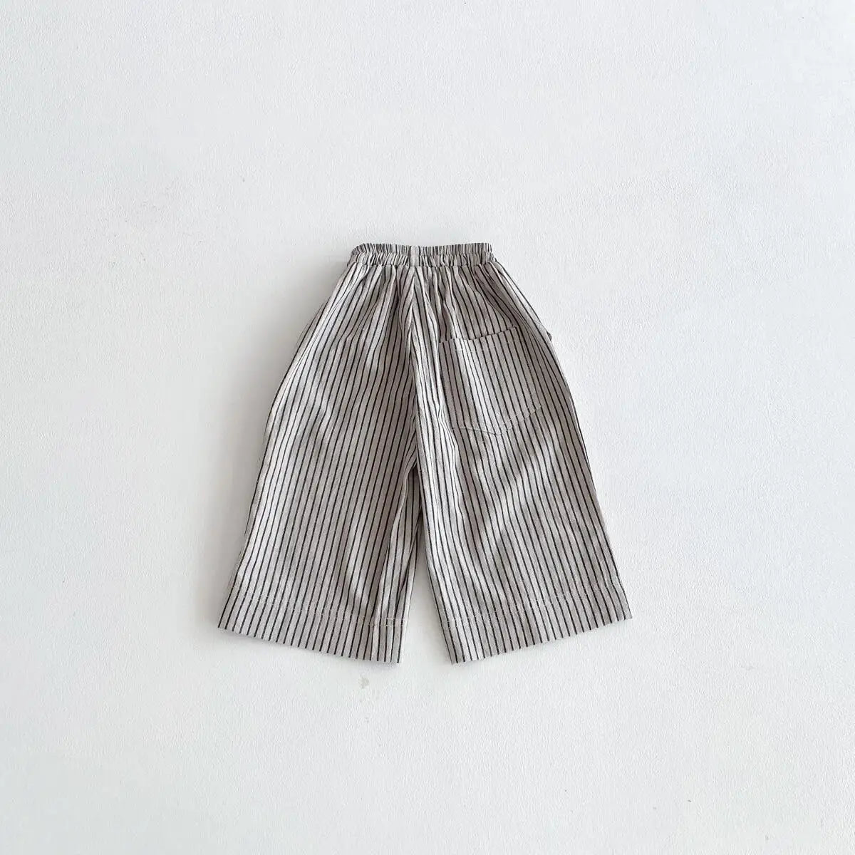 Boys Girls Linen Cotton Stripe Trousers For Children's Clothes Fall Spring Boy Loose Casual Harem Pants Kids Long Pants for 1-7T