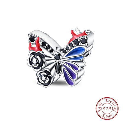 NEW 925 Sterling Silver Fashion Tarot Pendants Mysterious Spirit Snake Skull Rose Charms Beads Fit Qikaola Bracelets DIY Jewelry