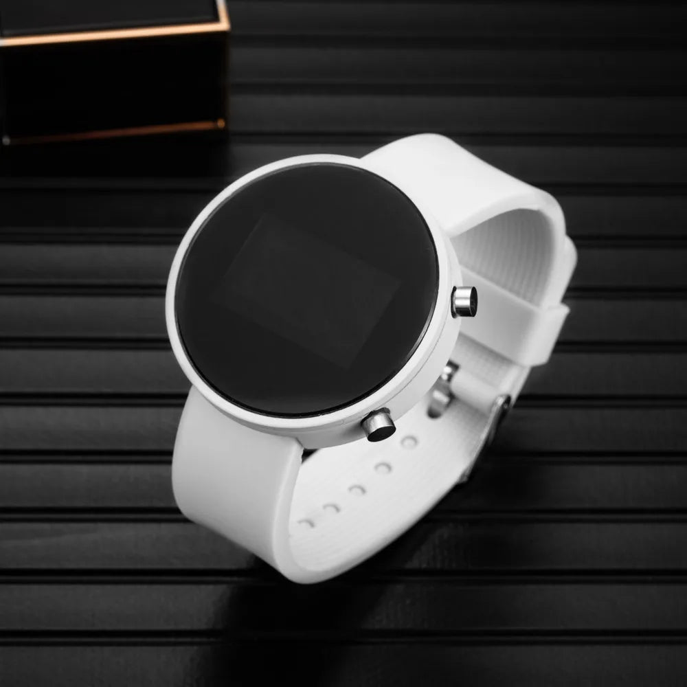 Fashion Women Digital Wrist Watches Simple Round Dial LED Watch for Woman Casual Sport Ladies Electronic Clock Reloj Digital