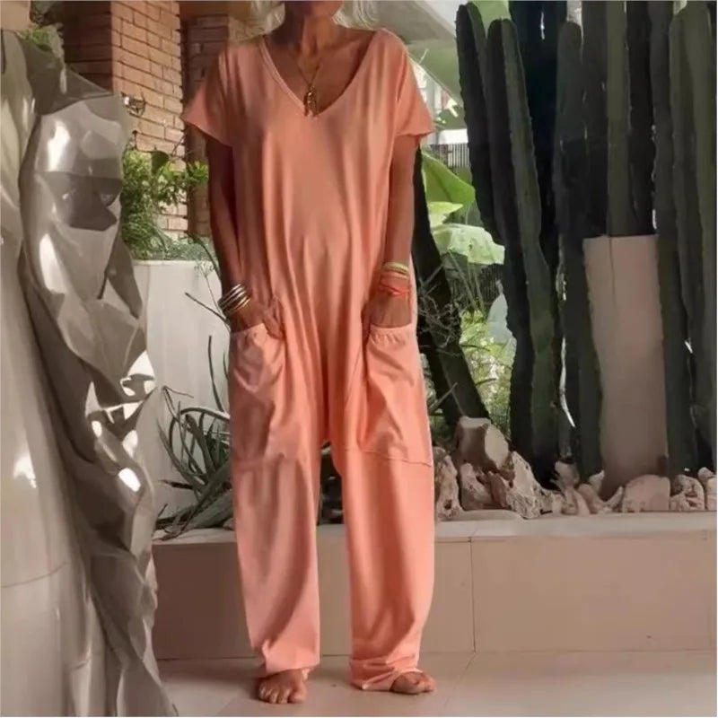 Jumpsuits Woman 2024 Spaghetti Strap Loose Elegante Playsuit Pantalones Informales Jumpsuit Women Summer Wide Leg Long Pants
