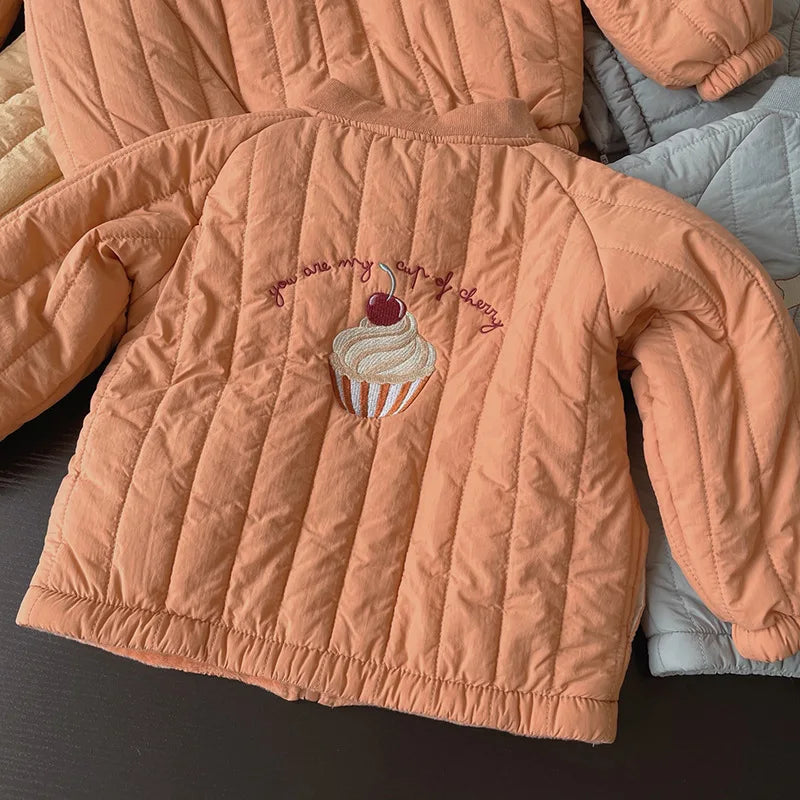 1-6Y Kids Clothing Spring Thickened Down Cotton Girl Jacket Baby Children Warm Coat Toddler Kids Outwear Children Clothes Winter