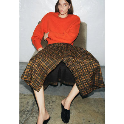 Spring New Arrival High Waist Midi Skirt Women's A-Line Midi Skirt Plaid Half-length New Style Spring Fashion Ladies' Skirt
