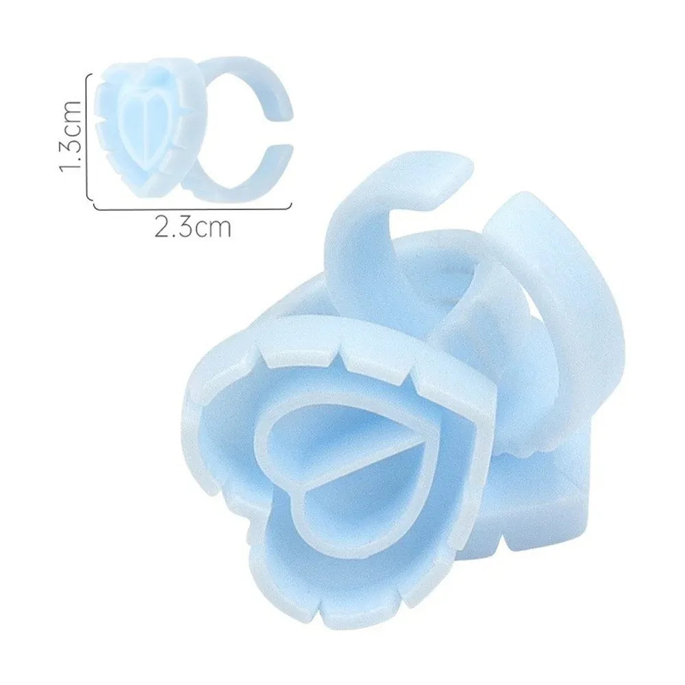 Wholesale100Pcs  Tools Lash Disposable Container Tattoo Pigment Eyelash Extension Cup Rings Holder Eyelash Glue Fan Supplies