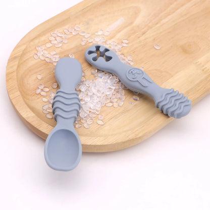 Silicone Chew Spoon Set for Babies and Toddlers | BPA Free | Microwave, Dishwasher and Freezer Safe