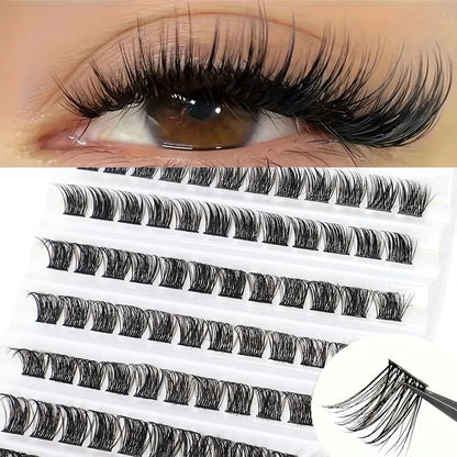 Cluster Lashes, 240pcs 40D 9-16mm Mixed Lengths, Ultra-Natural Look Thin Ultra-Soft Ultra-Light, Reusable  for Beginners