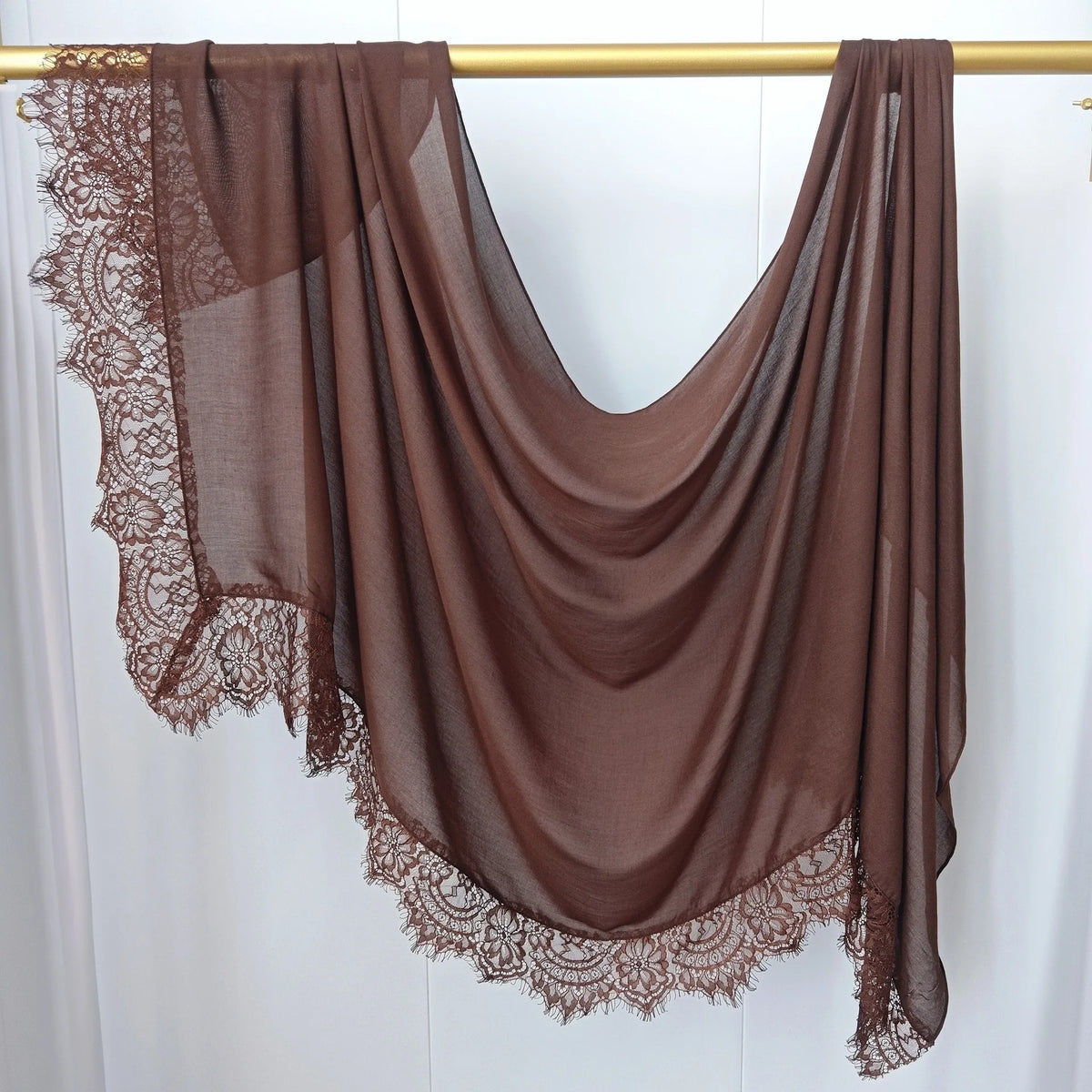 Ramadan Rayon Cotton Modal Hijab Scarf Lace L Edge Splicing Turban Breathable Shawl Cotton Plain Scarf Headscarf Women Hijabs