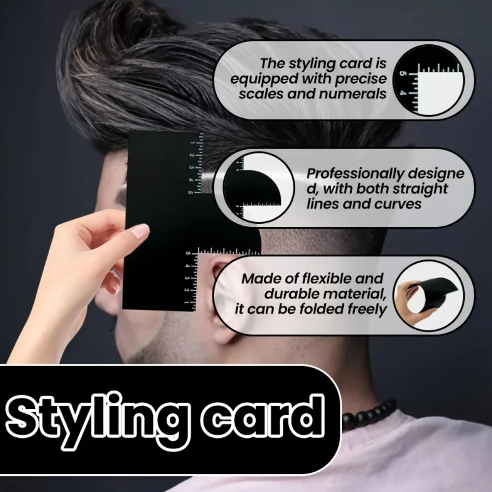 1 Pvc Hair Styling Design Tool Card, Sideburn Edge Trimming Alignment Card, Reusable