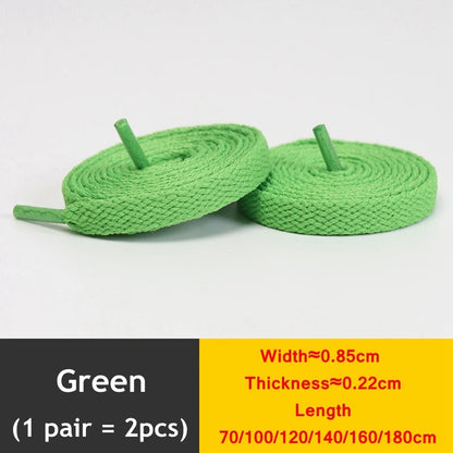 1 Pair / AF1 Shoelaces Flat Thicken Weave Craft Off Black White Shoe Laces High-top Sneaker Shoelace Accessories 25 Colors