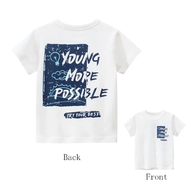 2-8T Toddler Kid Baby Boys Girls Clothes Summer Cotton T Shirt Short Sleeve Graffiti Print tshirt Children Top Infant Outfit