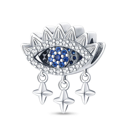100% Real 925 Silver Classic Devil's Eye Charms Beads For Women Fit Original Qikaola Bracelets Fine DIY Jewelry Making